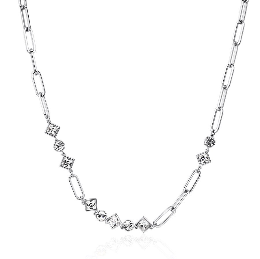 Stainless Steel Necklace with Crystals