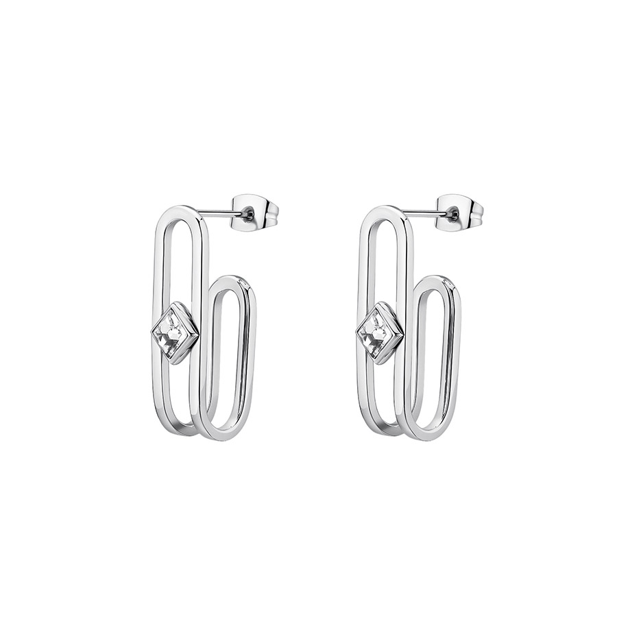 Stainless Steel Earrings with Crystals
