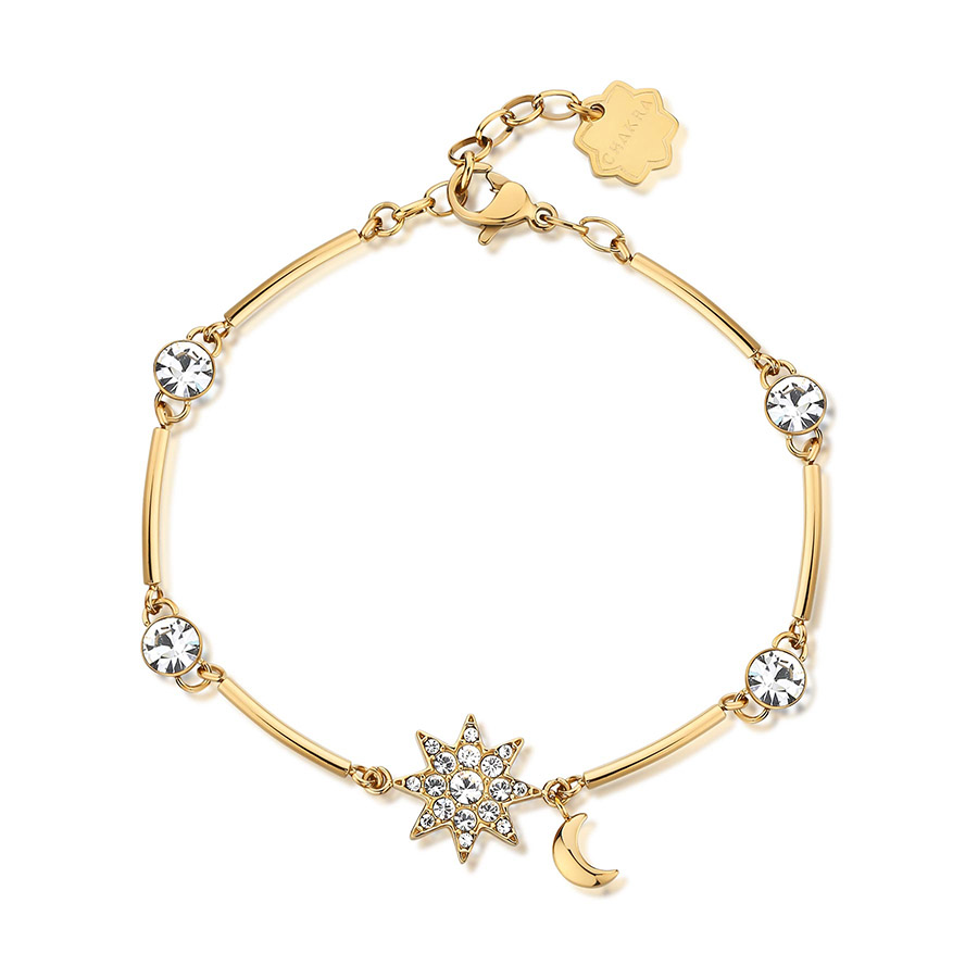 Stainless Steel Star and Moon Bracelet
