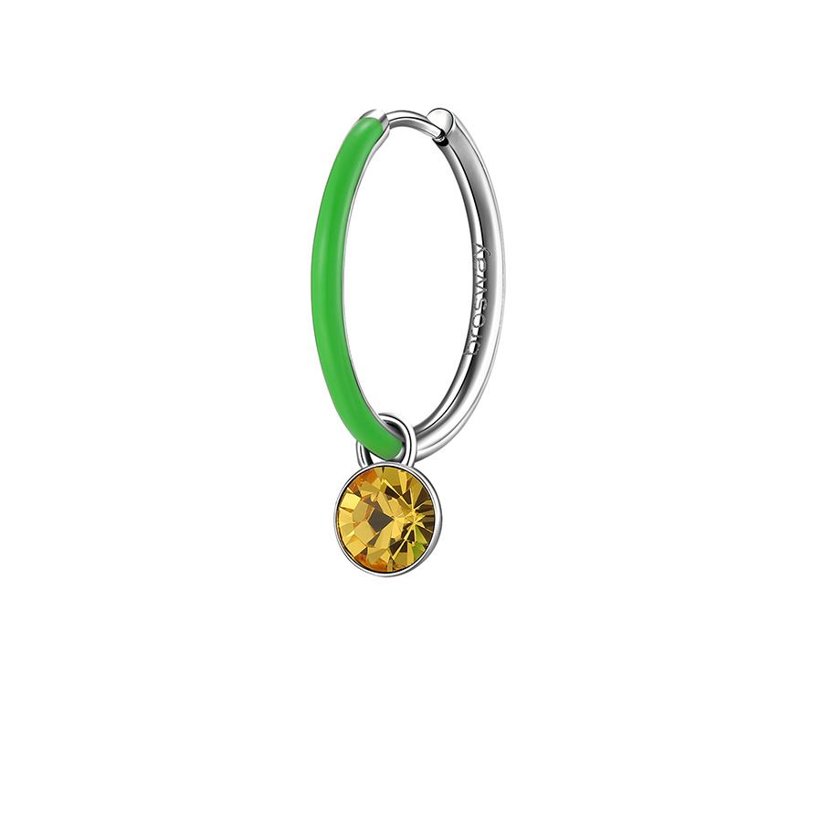 Enamel, Stainless Steel and Topaz Hoop