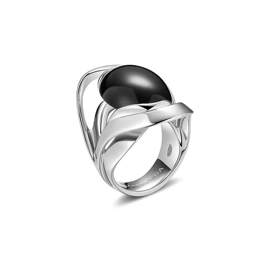 Pianegonda Silver and Onyx Ring