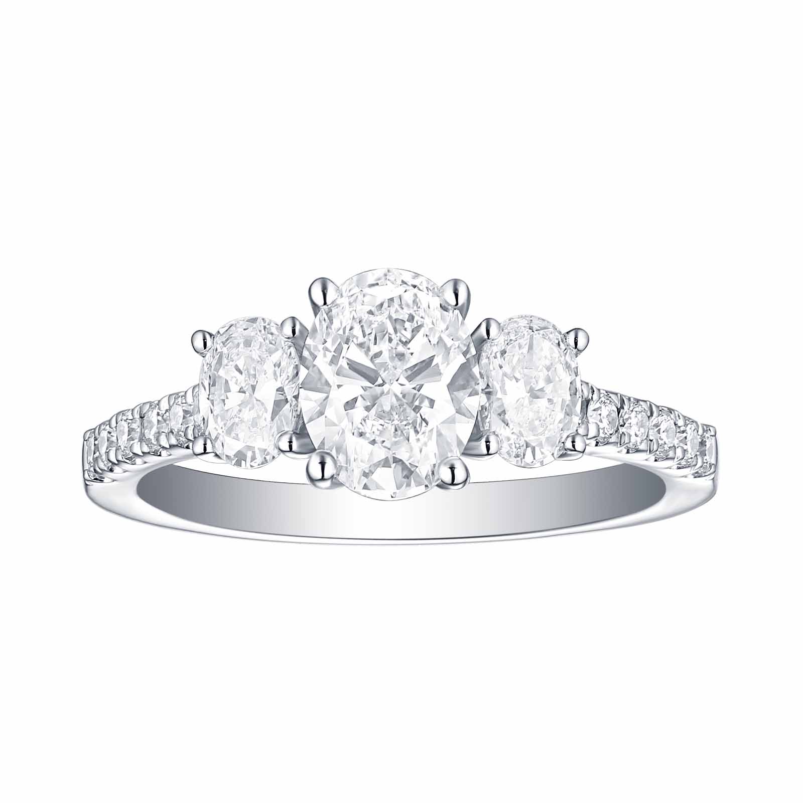 Lab Grown Diamond Three-Stone Engagement Ring