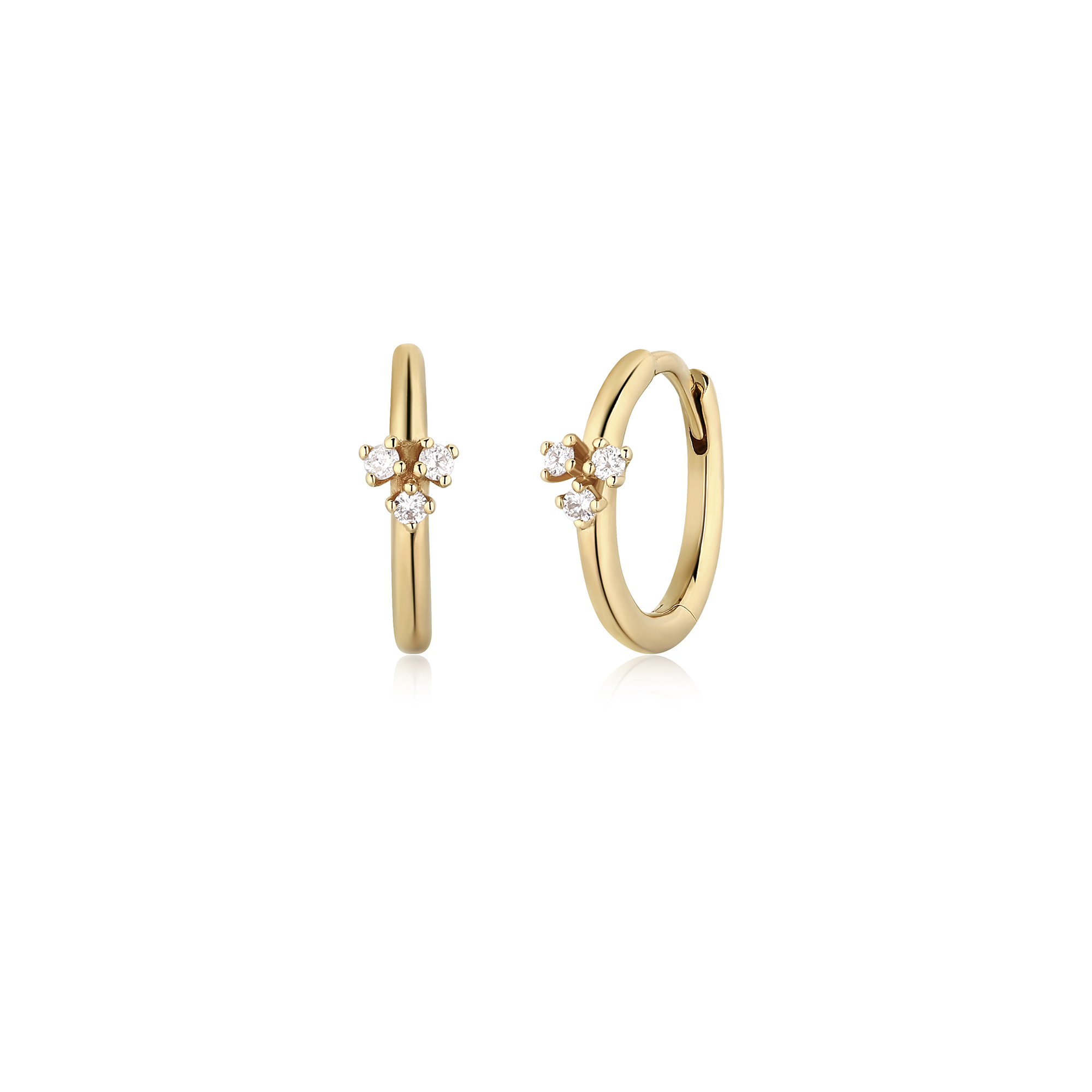 Clover Huggie Hoops