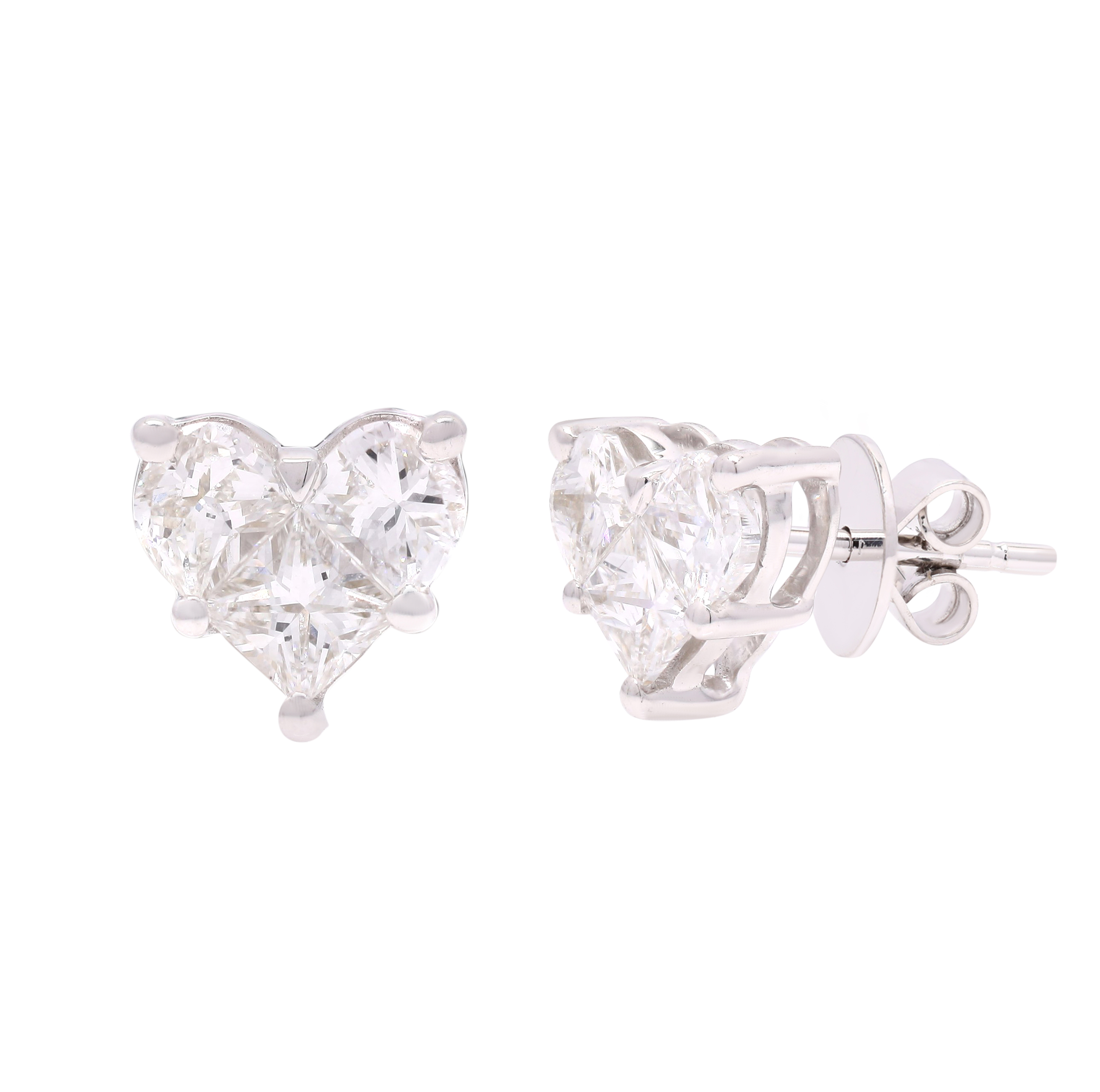 Diamond Heart Studs