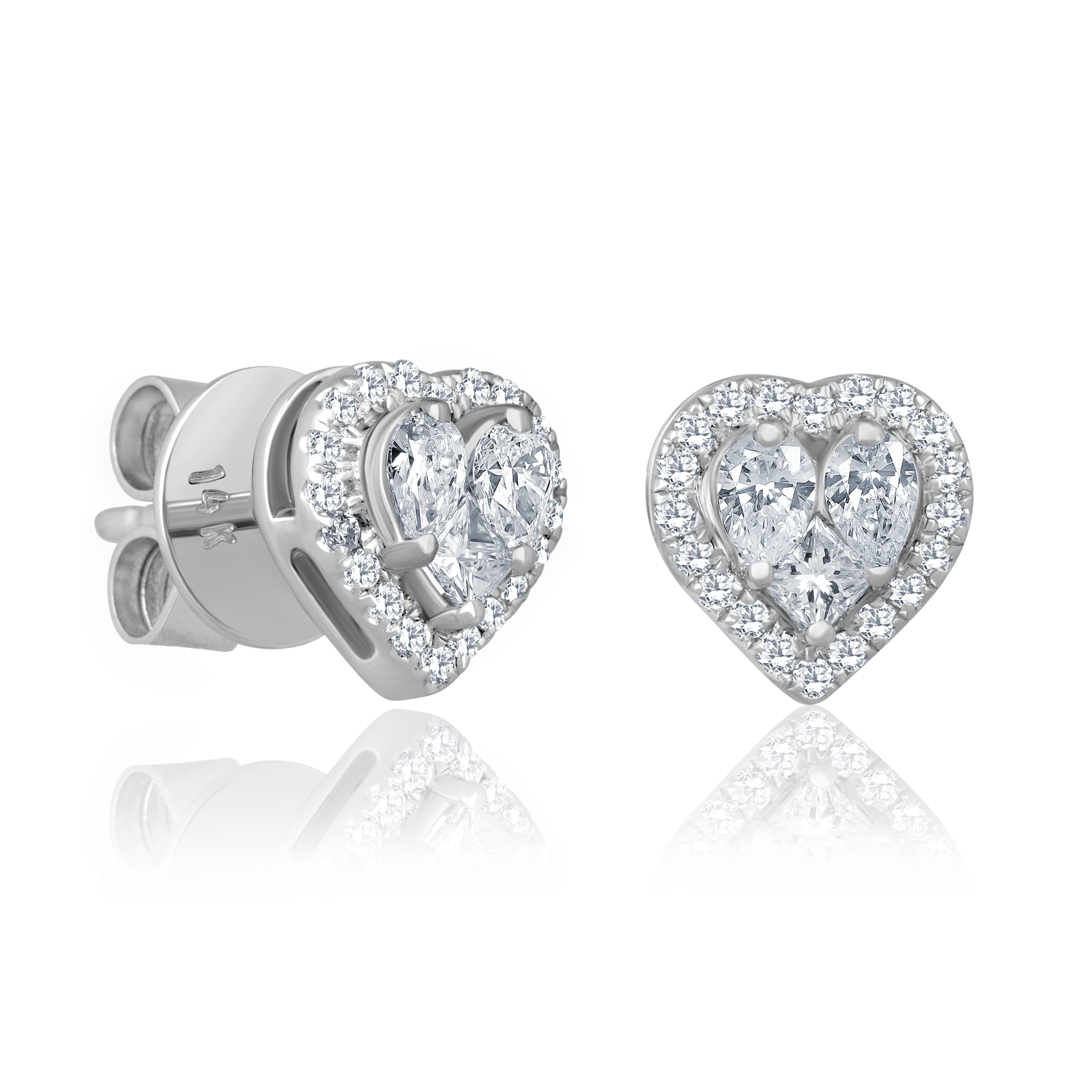 Diamond Heart Studs