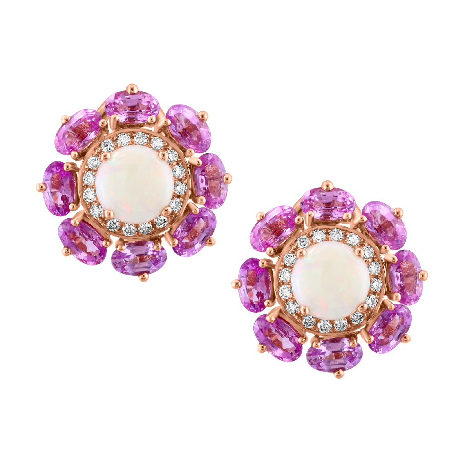Sapphire and Opal Earrings
