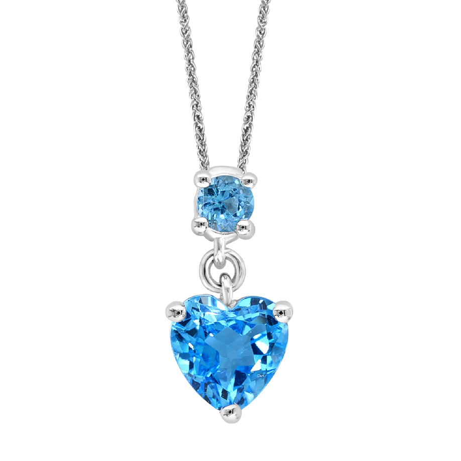 Blue Topaz Heart Pendant