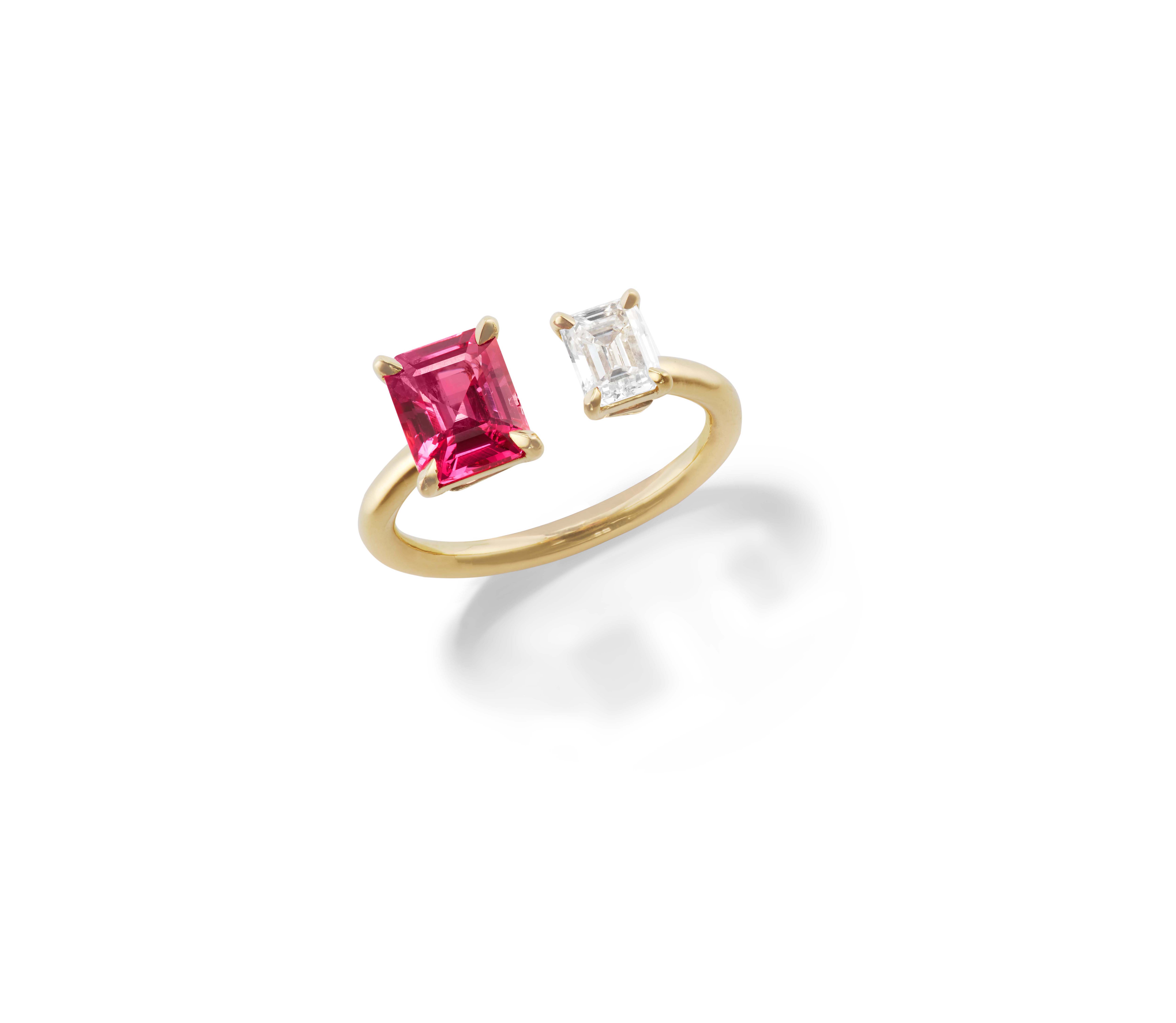 Diamond and Spinel Ring