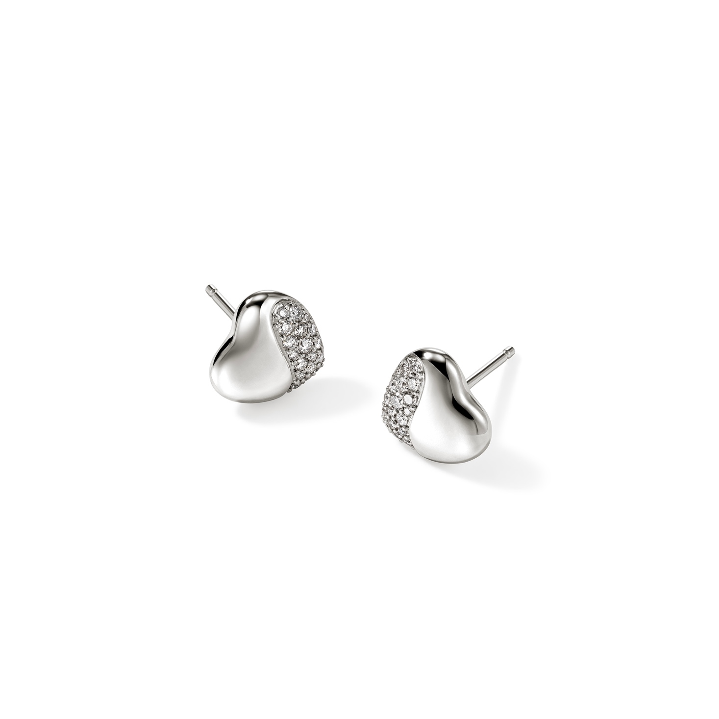 Heart Pebble Stud Earrings