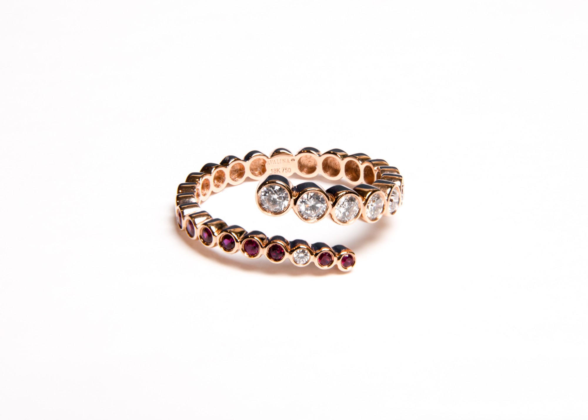 Retailer: Jewelry up to $2,000 18K rose gold bezel ruby and diamond ring (0.55 ctw) Designed by: Alina Kim White & Ivory Fine Jewelry Leesburg, VA $1,750