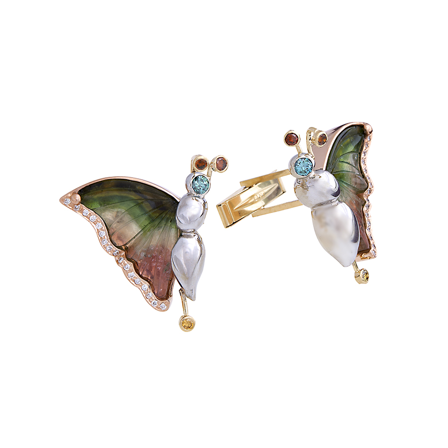 Buyers’ Choice Best of Show Cufflinks with watermelon tourmaline Jewelers: Michael Agnello, Tammy Lauri & Brian Reynolds Michael Agnello Jewelers St. Clair Shores, M