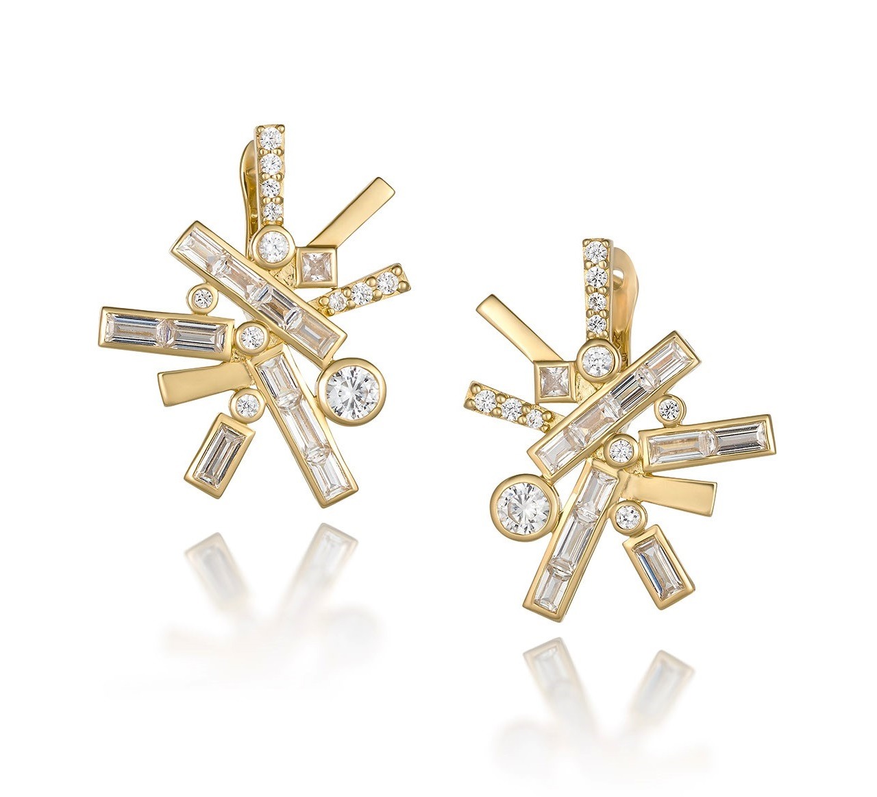 Supplier: Jewelry $5,001-$10,000 Starburst earrings in 14K yellow gold with lab grown diamonds (3.28 ctw) Designed by Martha Seely Martha Seely Design Carlisle, MA
