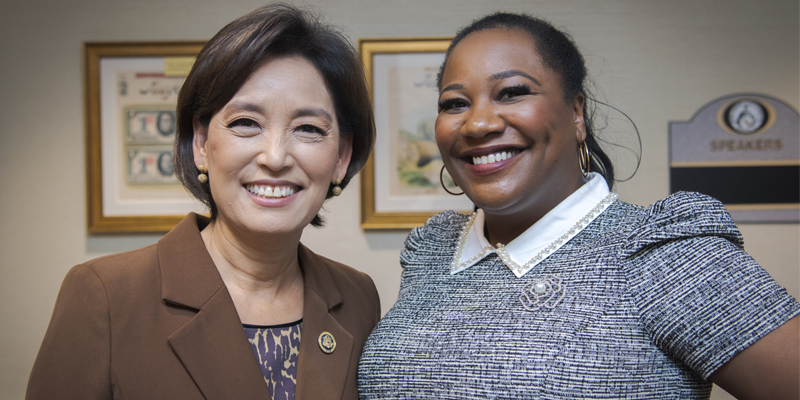 Amina Sorel and Rep. Young Kim