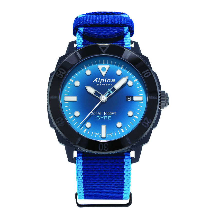 Powered by the AL-525 automatic movement featuring three hands and the date, and featuring a unidirectional bezel and a NATO style strap made from recycled plastic bottles