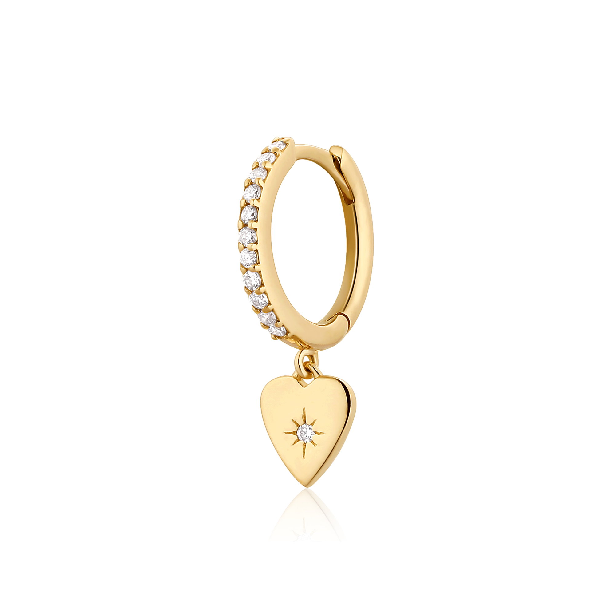Aurelie Gi Victoria Diamond Heart Hoops