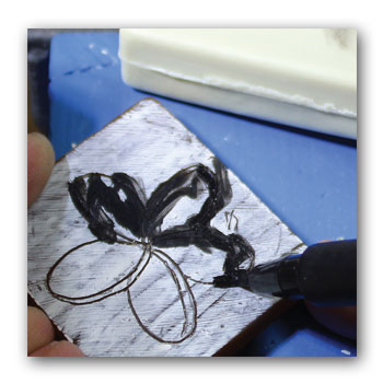 Transferring patterns to wax step 7