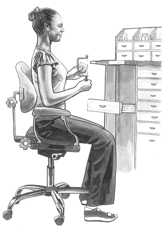 Posture and seat height illustration