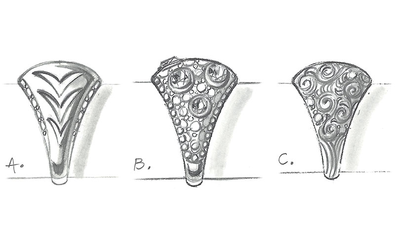 Rotenier ring sketches