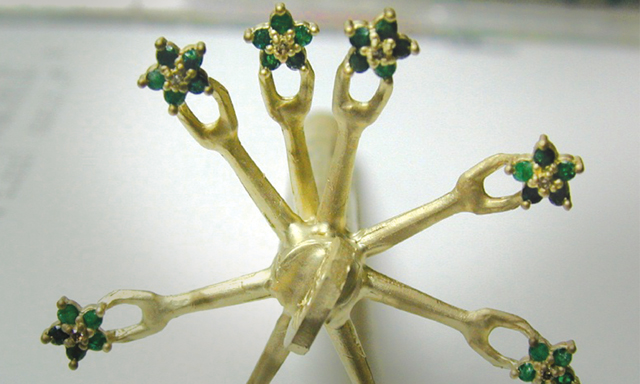 Gemstones cast-in-place