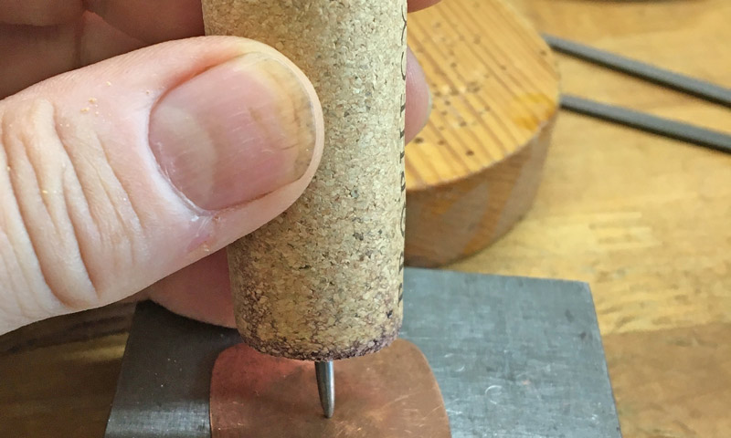 center punch with cork 