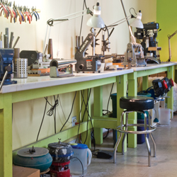 Communal Workbenches at Elizabeth Garvin’s Studio