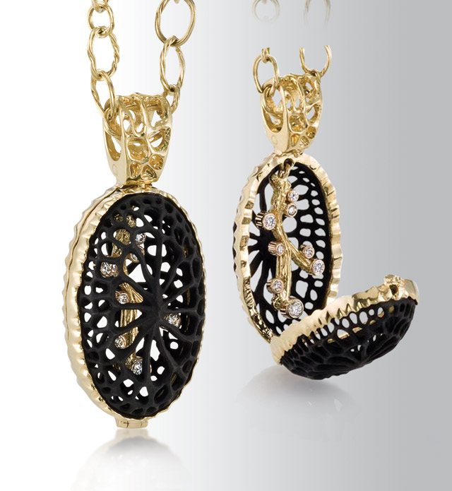 Sarah Graham caged coral locket