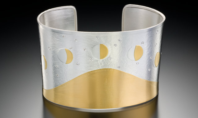 Lunar cuff bracelet by Genevieve Yang