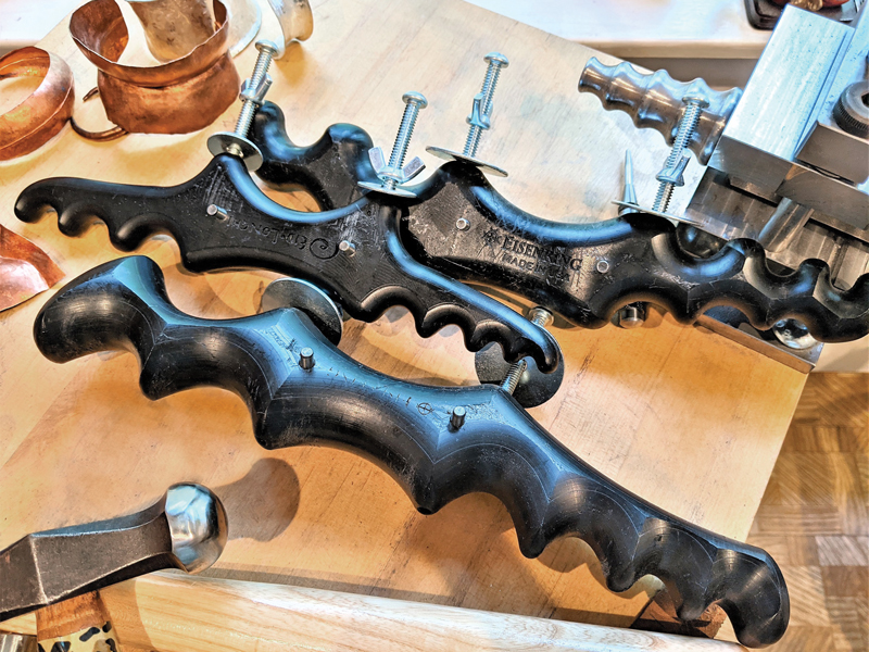 Close up image of Martha Seely's forming stakes.