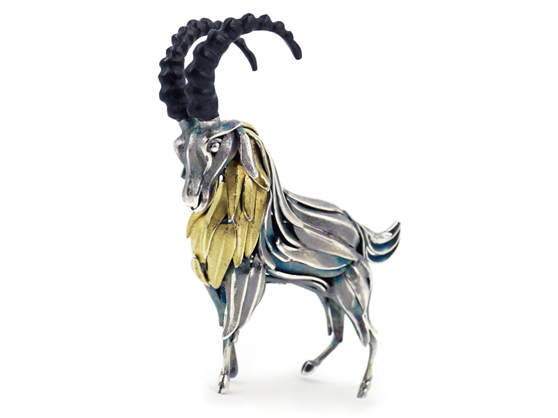 Ibex Brooch by Seth Carlson