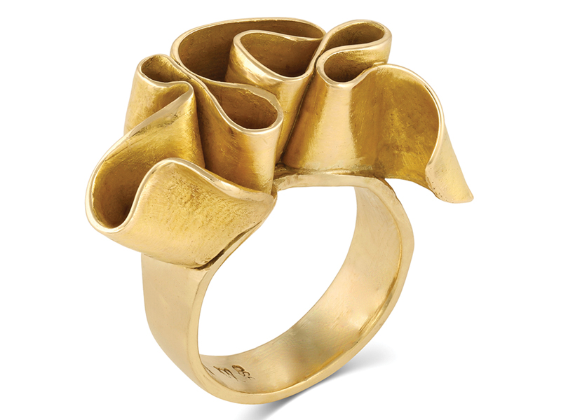 14k Gold "taffy-inspired" mitsuro hikime ring by Geralyn Sheridan