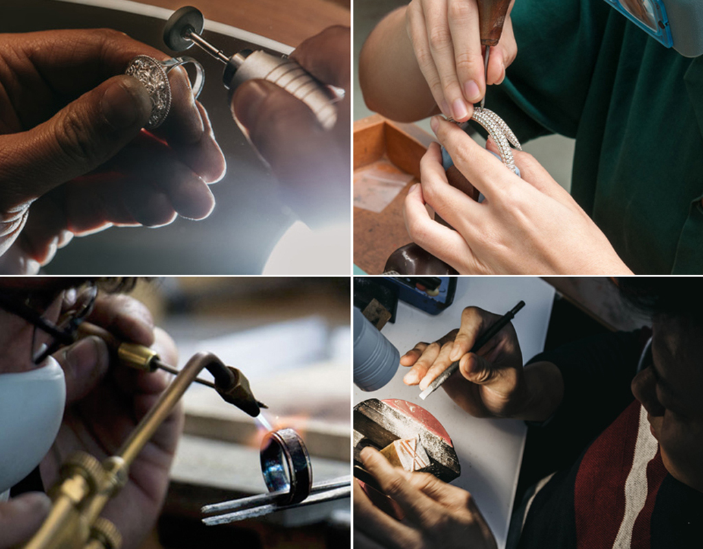 Students working on jewelry