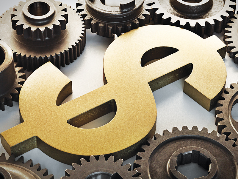 Dollar Sign Among Gears