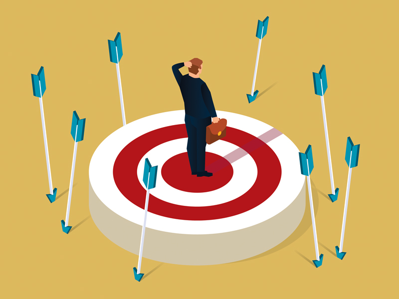 target surrounded by arrows